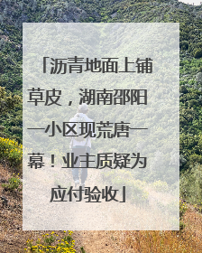 沥青地面上铺草皮，湖南邵阳一小区现荒唐一幕！业主质疑为应付验收