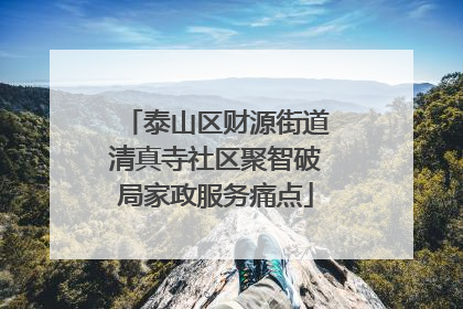 泰山区财源街道清真寺社区聚智破局家政服务痛点