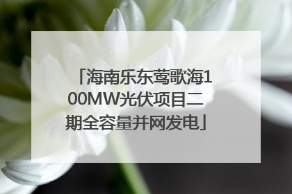 海南乐东莺歌海100MW光伏项目二期全容量并网发电