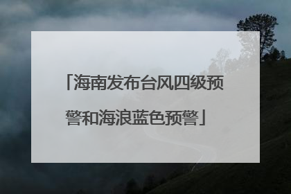海南发布台风四级预警和海浪蓝色预警