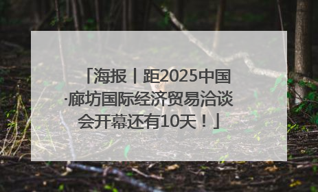 海报丨距2025中国·廊坊国际经济贸易洽谈会开幕还有10天！