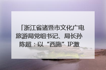 浙江省诸暨市文化广电旅游局党组书记、局长孙陈超：以“西施”IP激活全域旅游 打造县域文旅融合新标杆｜第七届全国县域旅游研究成果发布系列活动
