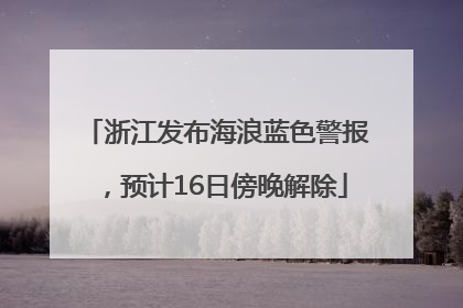 浙江发布海浪蓝色警报，预计16日傍晚解除
