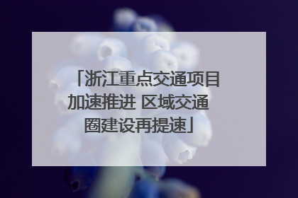 浙江重点交通项目加速推进 区域交通圈建设再提速