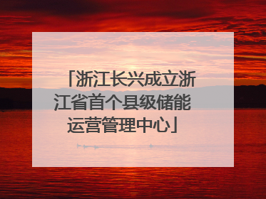 浙江长兴成立浙江省首个县级储能运营管理中心