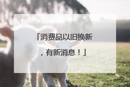 消费品以旧换新，有新消息！
