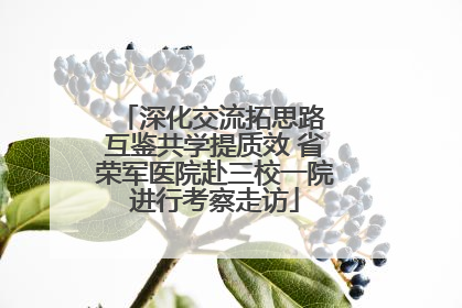 深化交流拓思路 互鉴共学提质效 省荣军医院赴三校一院进行考察走访