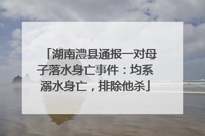 湖南澧县通报一对母子落水身亡事件：均系溺水身亡，排除他杀