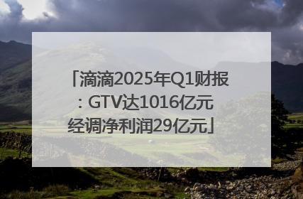 滴滴2025年Q1财报：GTV达1016亿元 经调净利润29亿元