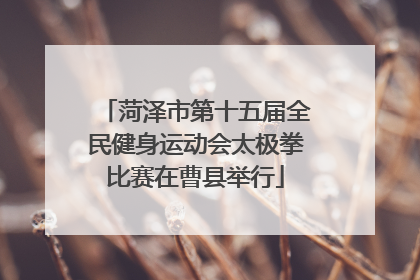 菏泽市第十五届全民健身运动会太极拳比赛在曹县举行