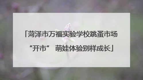 菏泽市万福实验学校跳蚤市场“开市” 萌娃体验别样成长