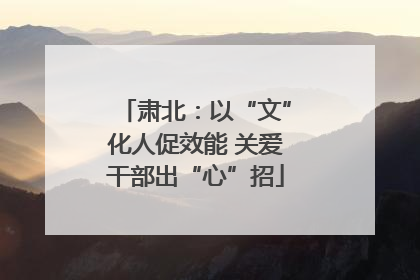 肃北：以“文”化人促效能 关爱干部出“心”招