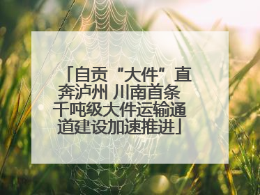 自贡“大件”直奔泸州 川南首条千吨级大件运输通道建设加速推进