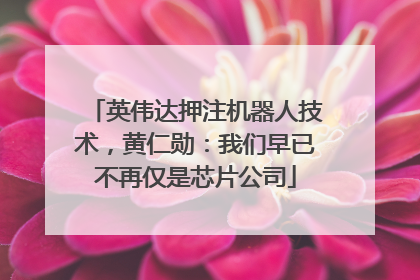 英伟达押注机器人技术，黄仁勋：我们早已不再仅是芯片公司