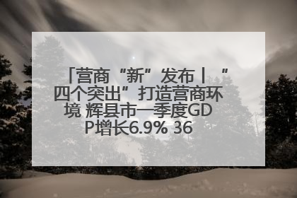 营商“新”发布丨“四个突出”打造营商环境 辉县市一季度GDP增长6.9% 36个重点项目落地
