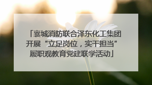 襄城消防联合泽东化工集团开展“立足岗位，实干担当”履职观教育党建联学活动