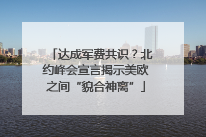 达成军费共识？北约峰会宣言揭示美欧之间“貌合神离”