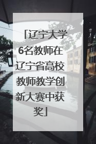 辽宁大学6名教师在辽宁省高校教师教学创新大赛中获奖