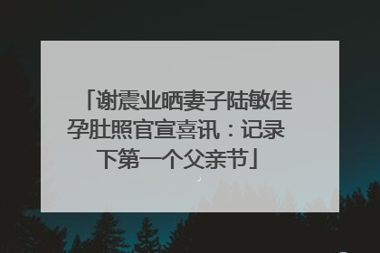 谢震业晒妻子陆敏佳孕肚照官宣喜讯：记录下第一个父亲节