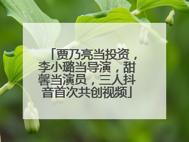 贾乃亮当投资，李小璐当导演，甜馨当演员，三人抖音首次共创视频