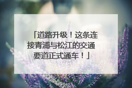 道路升级！这条连接青浦与松江的交通要道正式通车！