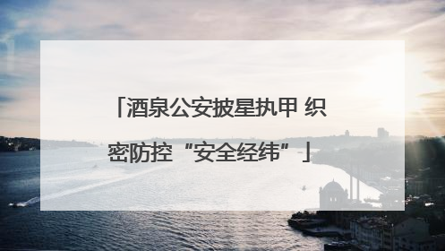 酒泉公安披星执甲 织密防控“安全经纬”