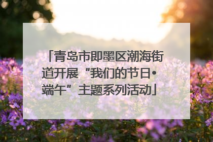 青岛市即墨区潮海街道开展“我们的节日•端午”主题系列活动