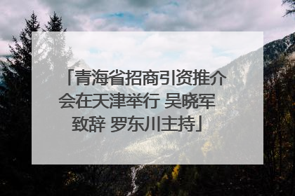 青海省招商引资推介会在天津举行 吴晓军致辞 罗东川主持