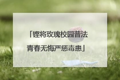 铿将玫瑰校园普法 青春无悔严惩毒患