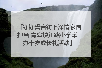 铮铮誓言铸下深情家国担当 青岛镇江路小学举办十岁成长礼活动