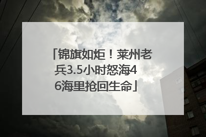 锦旗如炬！莱州老兵3.5小时怒海46海里抢回生命