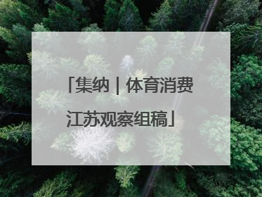 集纳｜体育消费江苏观察组稿