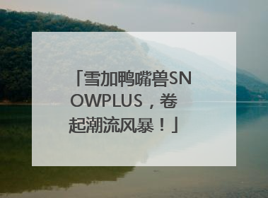 雪加鸭嘴兽SNOWPLUS，卷起潮流风暴！