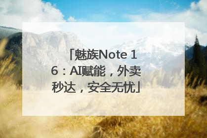 魅族Note 16：AI赋能，外卖秒达，安全无忧