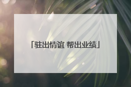 驻出情谊 帮出业绩