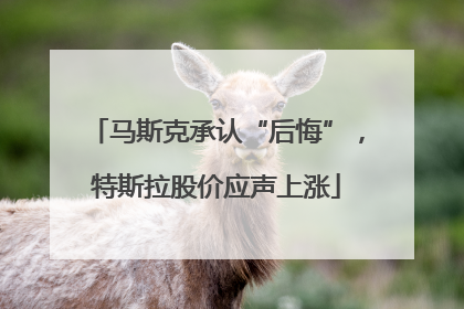 马斯克承认“后悔”，特斯拉股价应声上涨