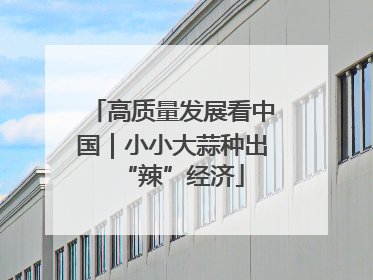高质量发展看中国｜小小大蒜种出“辣”经济
