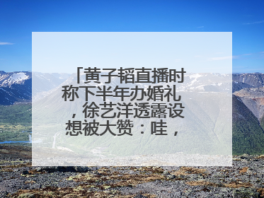 黄子韬直播时称下半年办婚礼，徐艺洋透露设想被大赞：哇，这个太好了