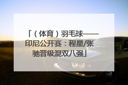 （体育）羽毛球——印尼公开赛：程星/张驰晋级混双八强