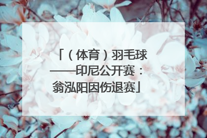 （体育）羽毛球——印尼公开赛：翁泓阳因伤退赛