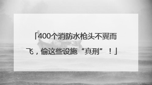 400个消防水枪头不翼而飞，偷这些设施“真刑”！
