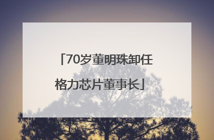 70岁董明珠卸任格力芯片董事长
