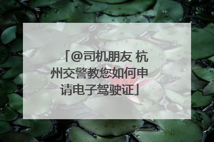 @司机朋友 杭州交警教您如何申请电子驾驶证