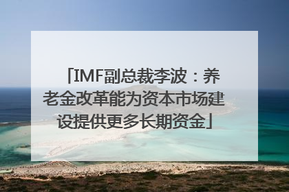 IMF副总裁李波：养老金改革能为资本市场建设提供更多长期资金