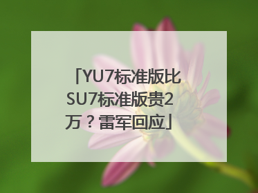 YU7标准版比SU7标准版贵2万？雷军回应